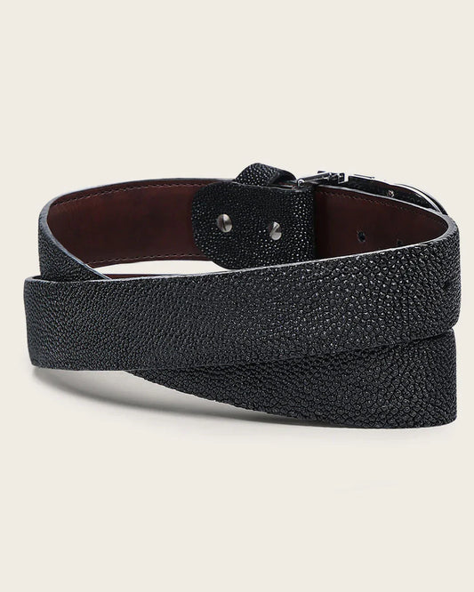BC433 MEN'S BLACK STINGRAY LEATHER CASUAL BELT CUADRA