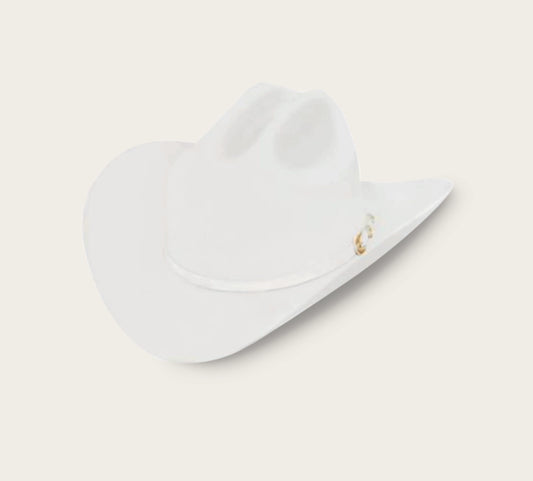 6X REAL WHITE LARRY MAHAN FELT HAT