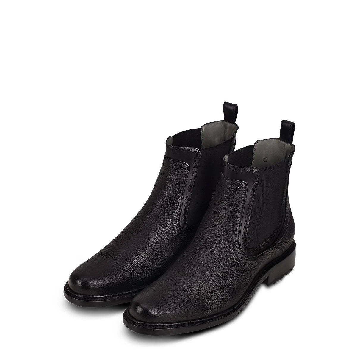 FC441 FRANCO CUADRA MENS'S BLACK DEER LEATHER DRESS BOOTS
