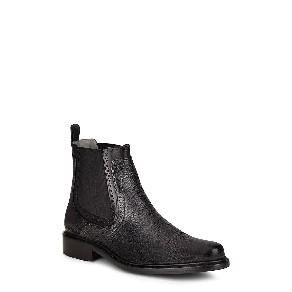FC441 FRANCO CUADRA MENS'S BLACK DEER LEATHER DRESS BOOTS