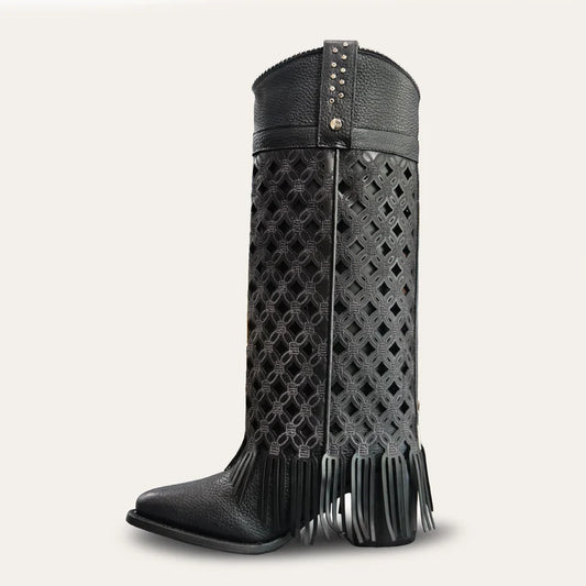 CC281 WOMEN'S BLACK LEATHER WESTERN BOOT