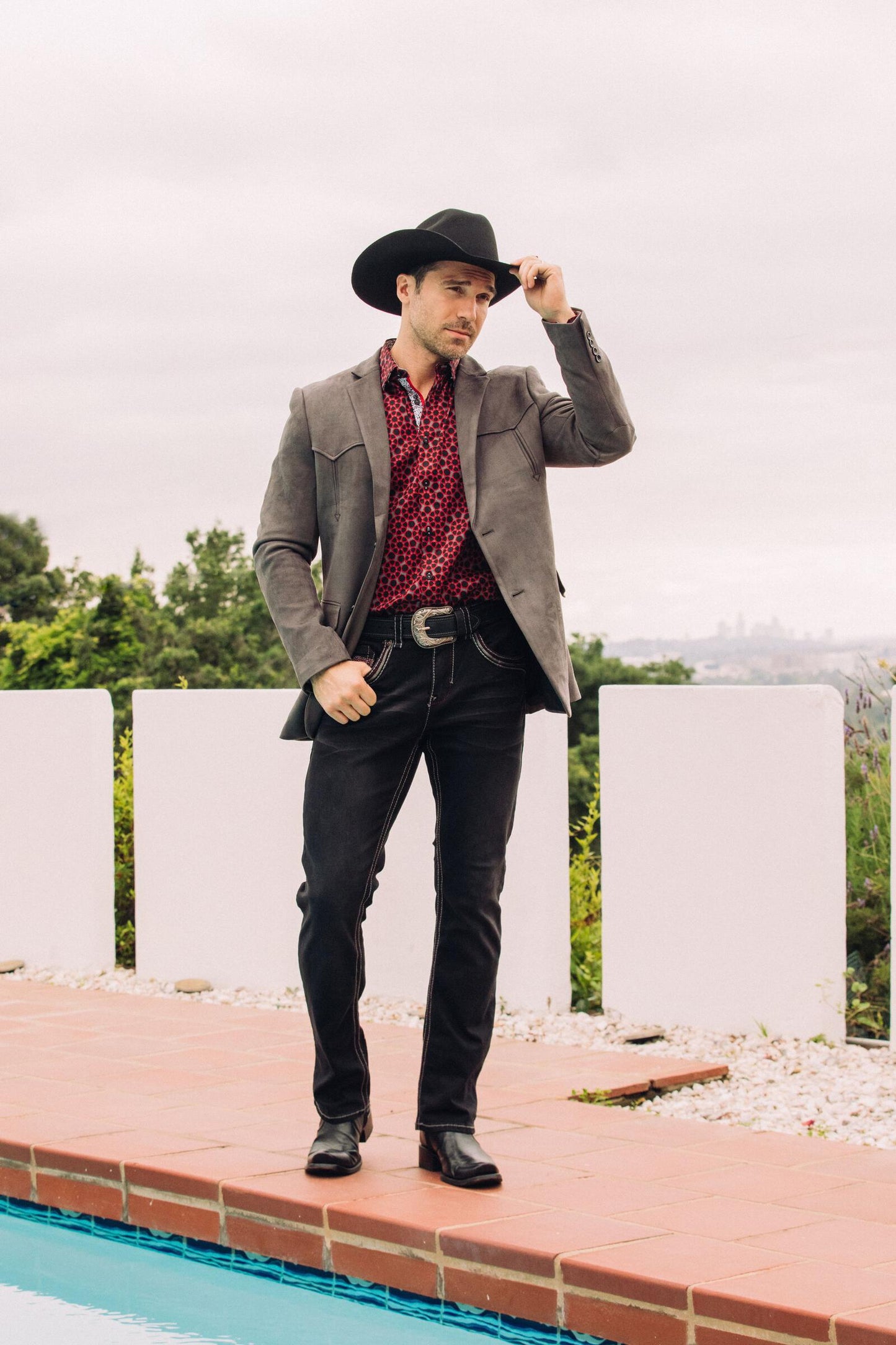 BLZ9445 MENS SOLID SUEDE BLAZER