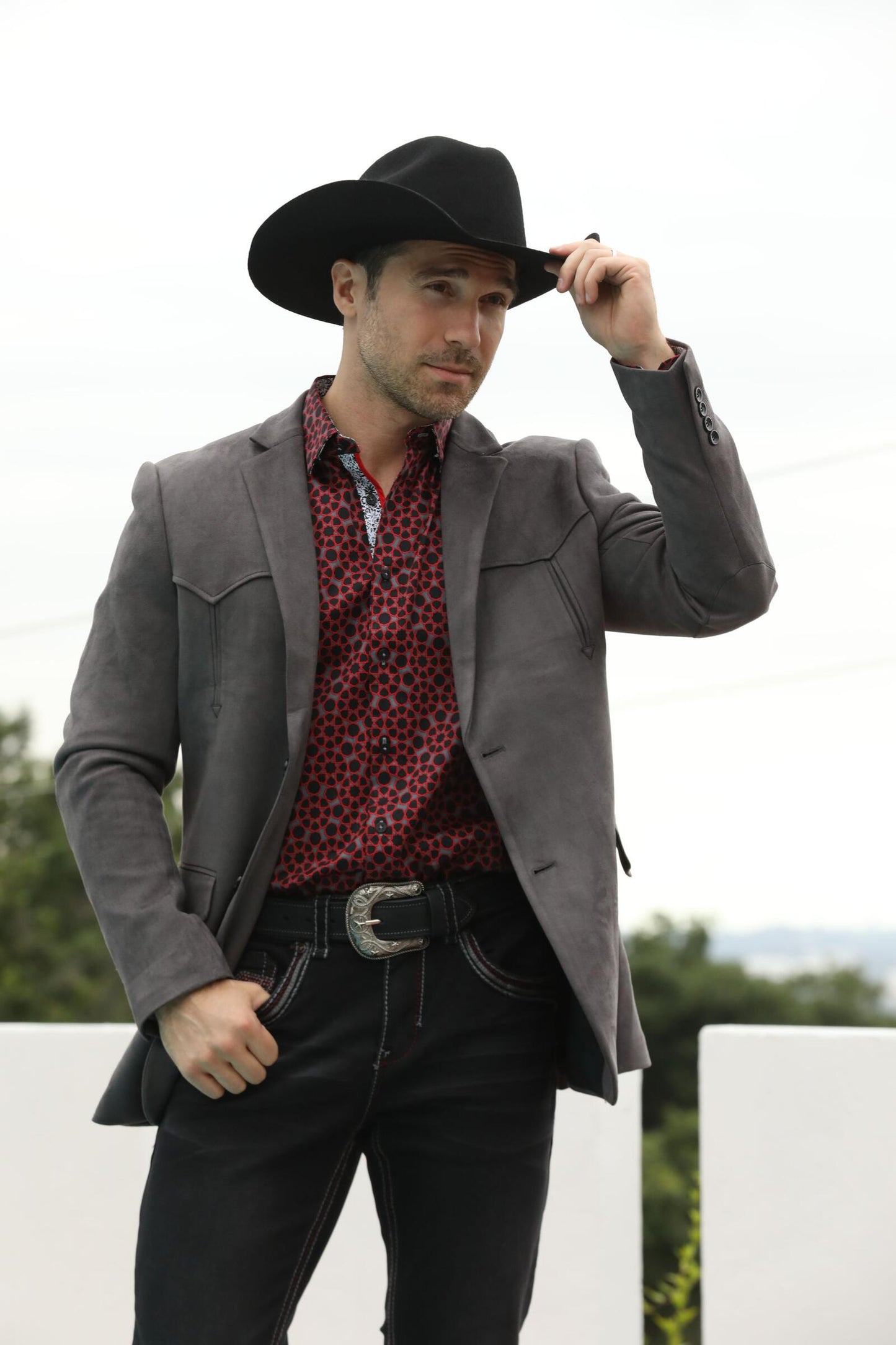 BLZ9445 MENS SOLID SUEDE BLAZER