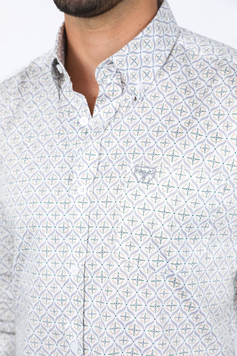 CWL10391 MENS SHIRT SATIN COTTON/SPANDEX WHITE