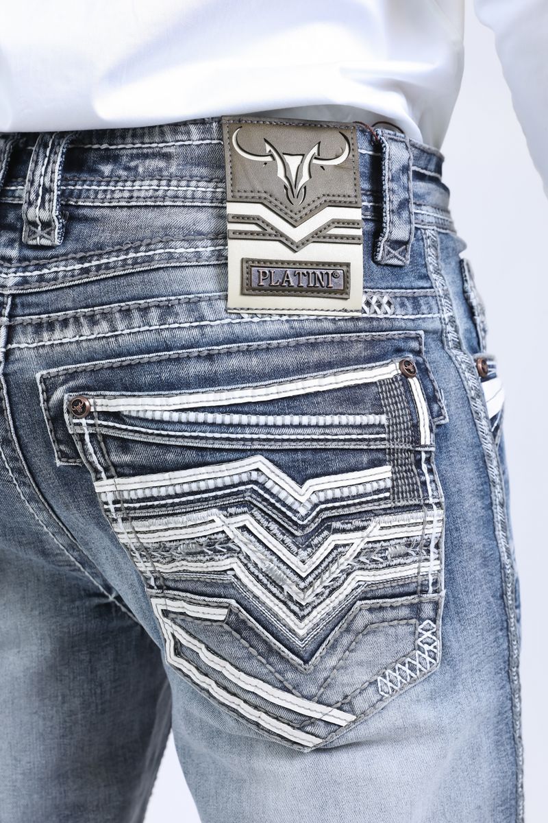 PHD10761 SLIM BOOTCUT JEANS WITH TRIPLE STITCHING
