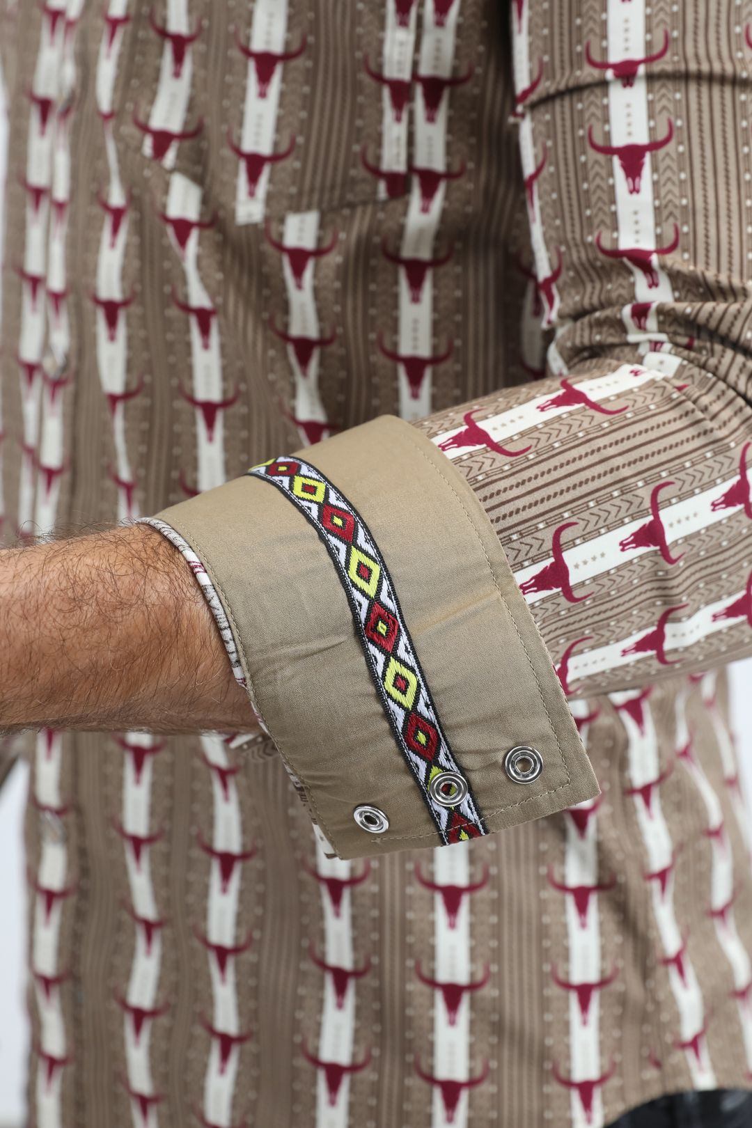 WPL11075 MENS WESTER MODERN FIT COTTON/SPANDEX LONG SLEEVE SHIRT WITH SNAPS