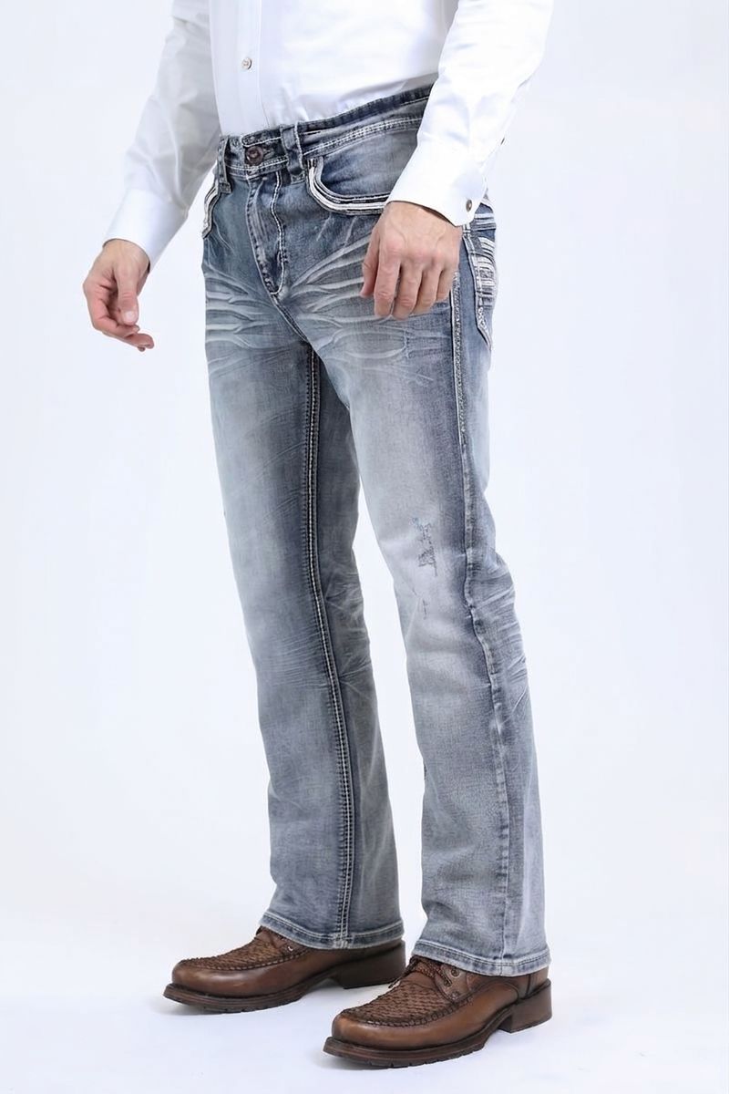 PHD10761 SLIM BOOTCUT JEANS WITH TRIPLE STITCHING