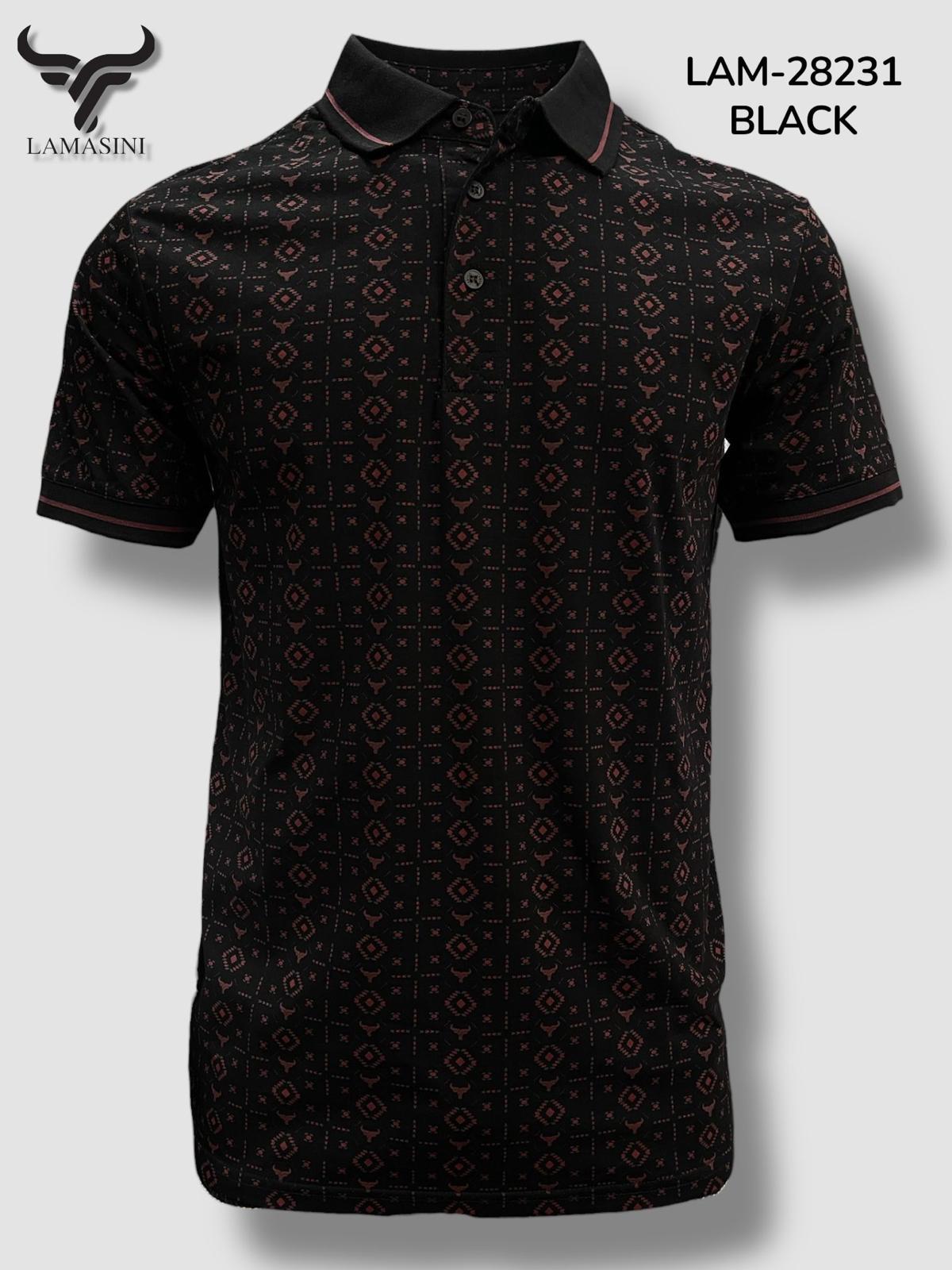 LAM28231 BLACK/RED SHORT SLEEVE SHIRT