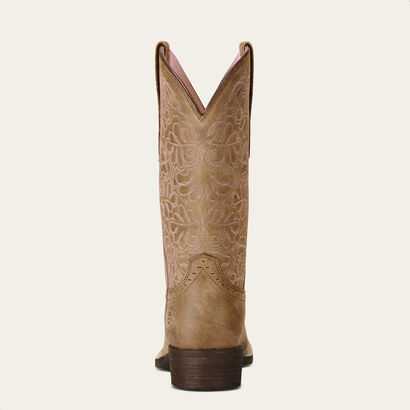 10019906 ARIAT ROUND UP REMUDA WIDE SQUARE TOE WESTERN BOOT WOMENS