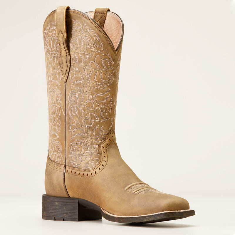 10019906 ARIAT ROUND UP REMUDA WIDE SQUARE TOE WESTERN BOOT WOMENS