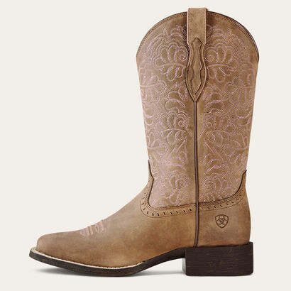 10019906 ARIAT ROUND UP REMUDA WIDE SQUARE TOE WESTERN BOOT WOMENS