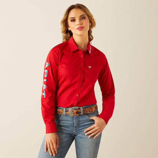 10058797 WMS TEAM KIRBY STR LS SHIRT RED