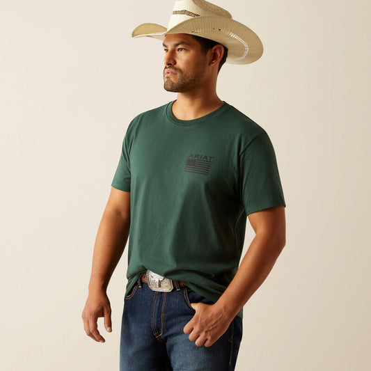 10058890 ARIAT RUSTIC WOOD FLAG T-SHIRT
