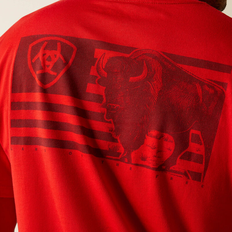 10058939 Ariat Etched Buffalo LOTF Flag T-Shirt