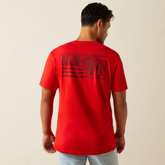 10058939 Ariat Etched Buffalo LOTF Flag T-Shirt