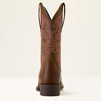 10064078 ARIAT ROUND UP STRETCHFIT WIDE SQUARE TOE WESTERN BOOT WOMEN