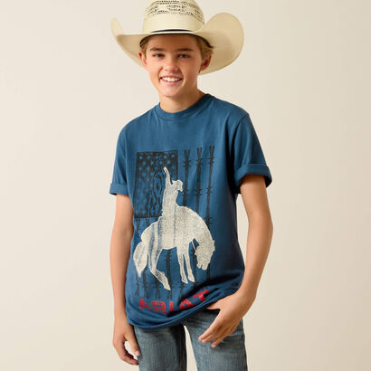 10071184 ARIAT FLAG BRONCO T-SHIRT