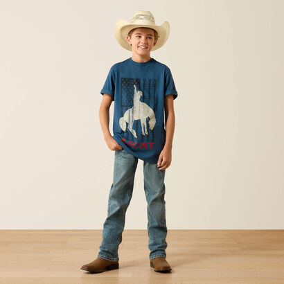 10071184 ARIAT FLAG BRONCO T-SHIRT