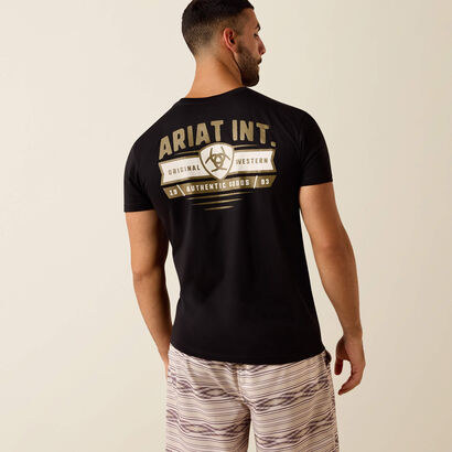 10073958 ARIAT BANNER BADGE T-SHIRT BLACK
