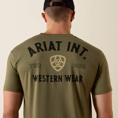 10073962 ARIAT OUTLINE SHOP T-SHIRT MILITARY