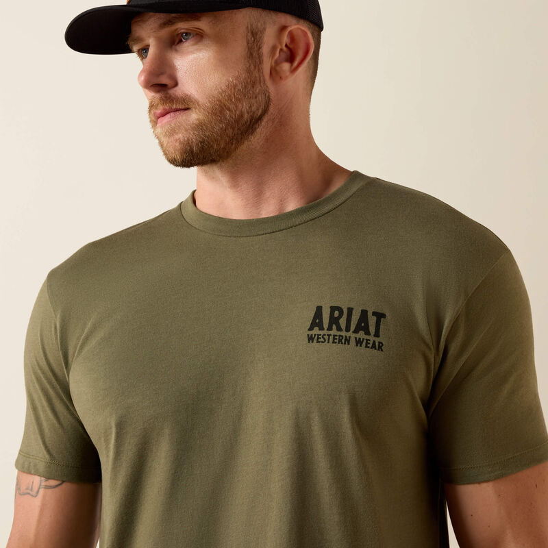 10073962 ARIAT OUTLINE SHOP T-SHIRT MILITARY