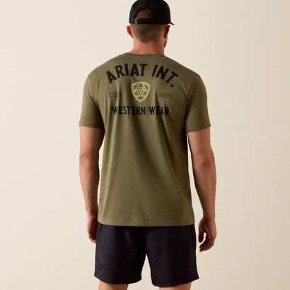 10073962 ARIAT OUTLINE SHOP T-SHIRT MILITARY