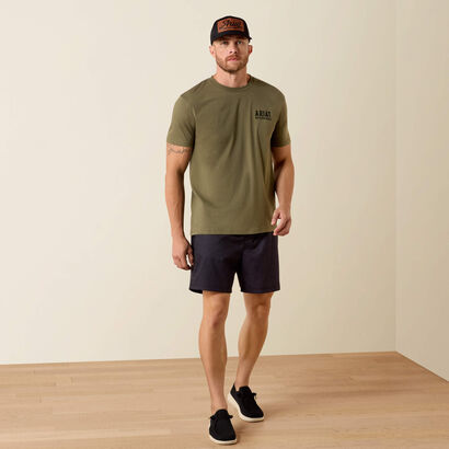 10073962 ARIAT OUTLINE SHOP T-SHIRT MILITARY