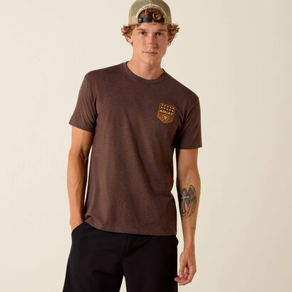 10073963 ARIAT STRIPE PATRIOTIC BADGE T-SHIRT