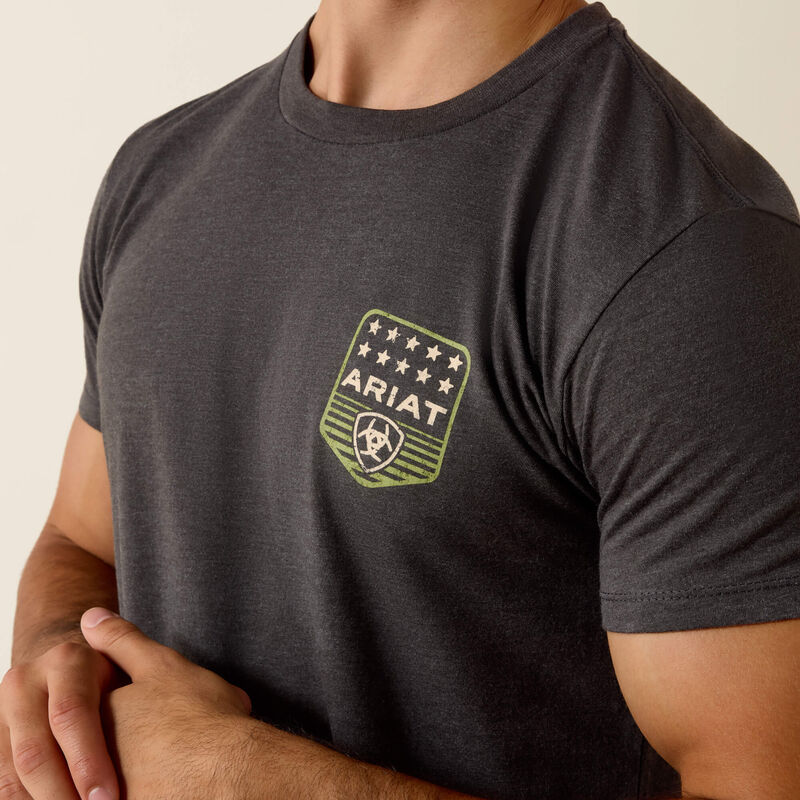 10073964 ARIAT STRIPE PATRIOTIC BADGE T-SHIRT