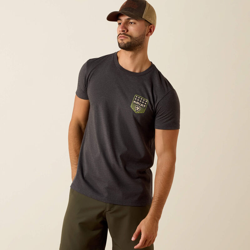 10073964 ARIAT STRIPE PATRIOTIC BADGE T-SHIRT