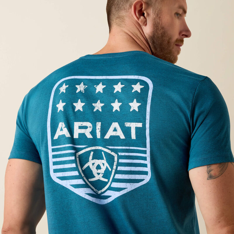 10073965 ARIAT STRIPE PATRIOTIC BADGE T-SHIRT