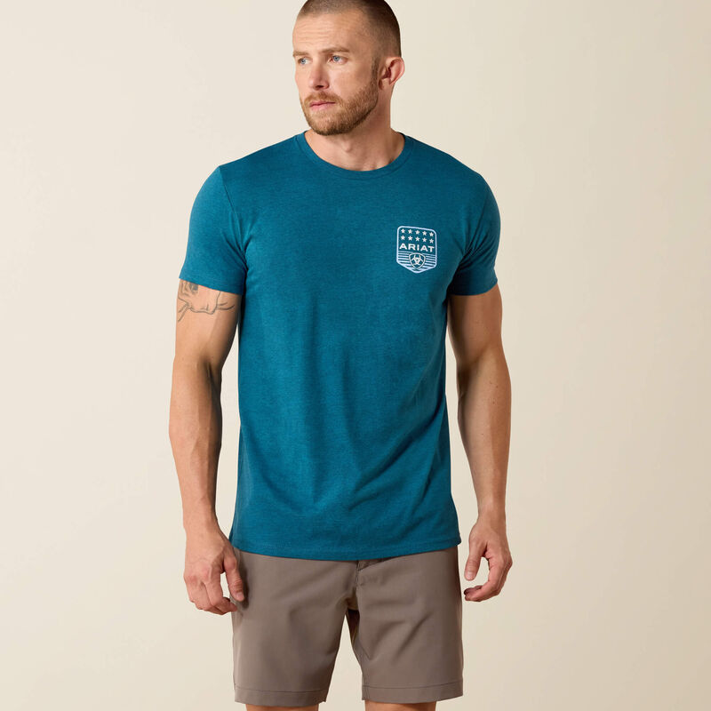 10073965 ARIAT STRIPE PATRIOTIC BADGE T-SHIRT