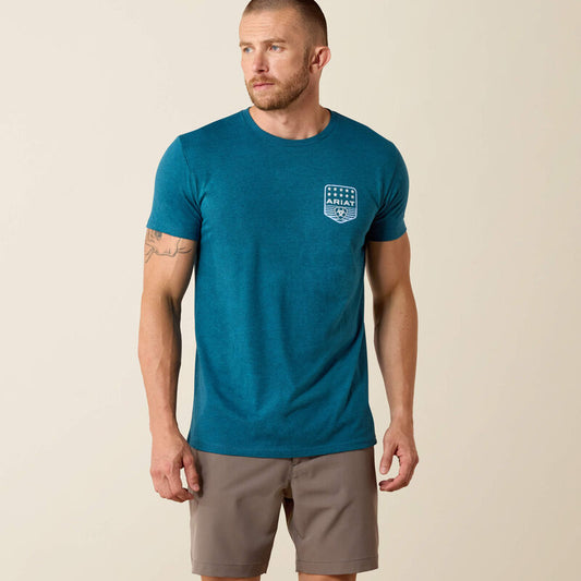10073965 ARIAT STRIPE PATRIOTIC BADGE T-SHIRT