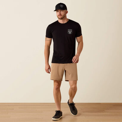 10073966 ARIAT STRIPE PATRIOTIC BADGE T-SHIRT BLACK