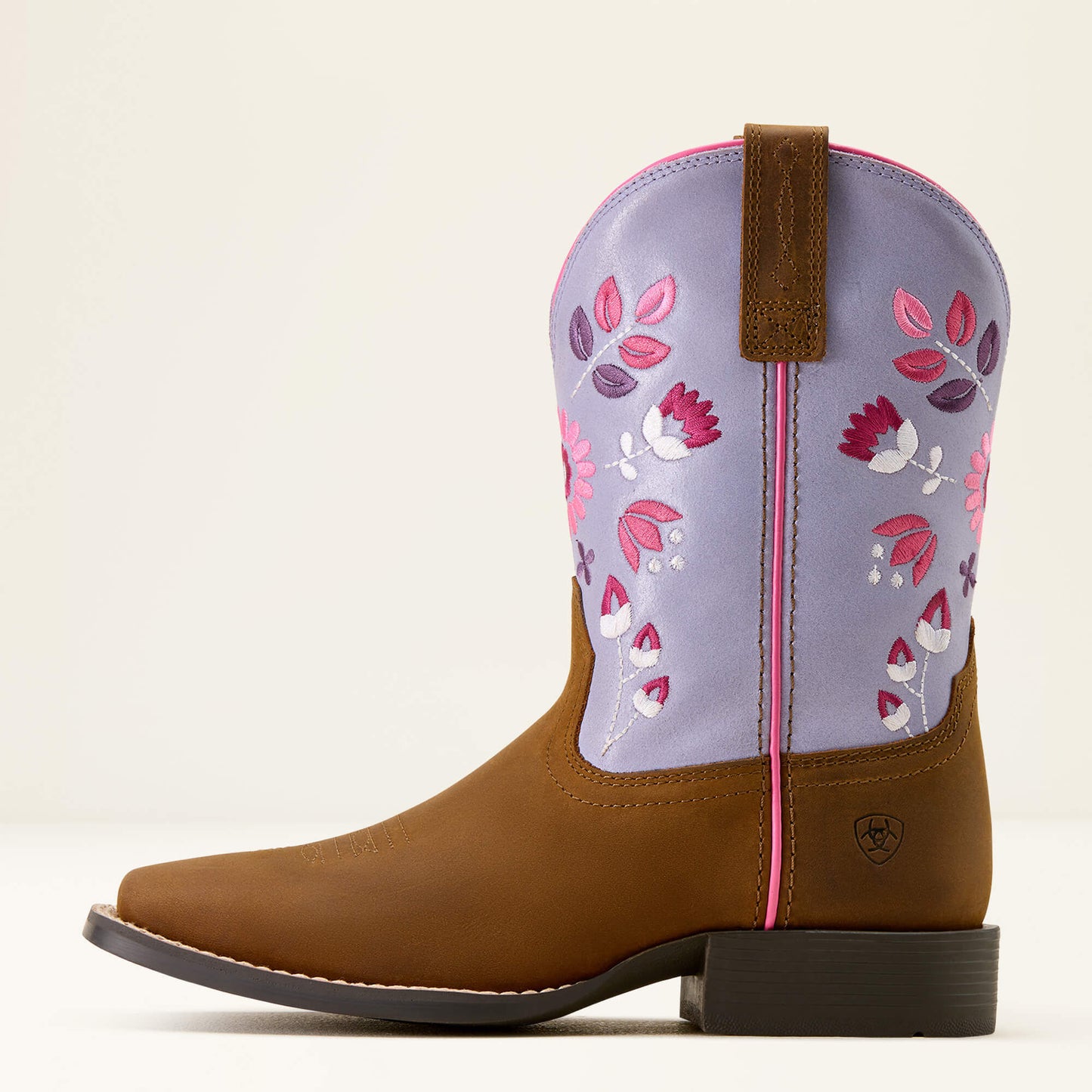 10074202 YOUTH WILD BLOOM WIDE SQUARE TOE WESTERN BOOTS