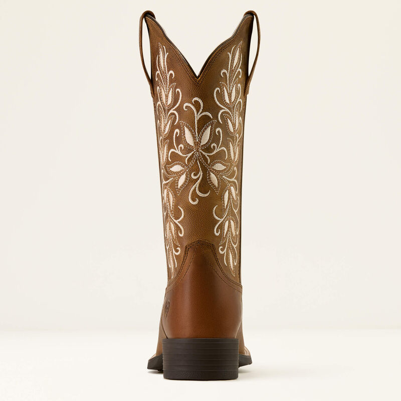 10074320 ARIAT ROUND UP HOLLY WIDE SQUARE TOE WESTERN BOOT WOMEN