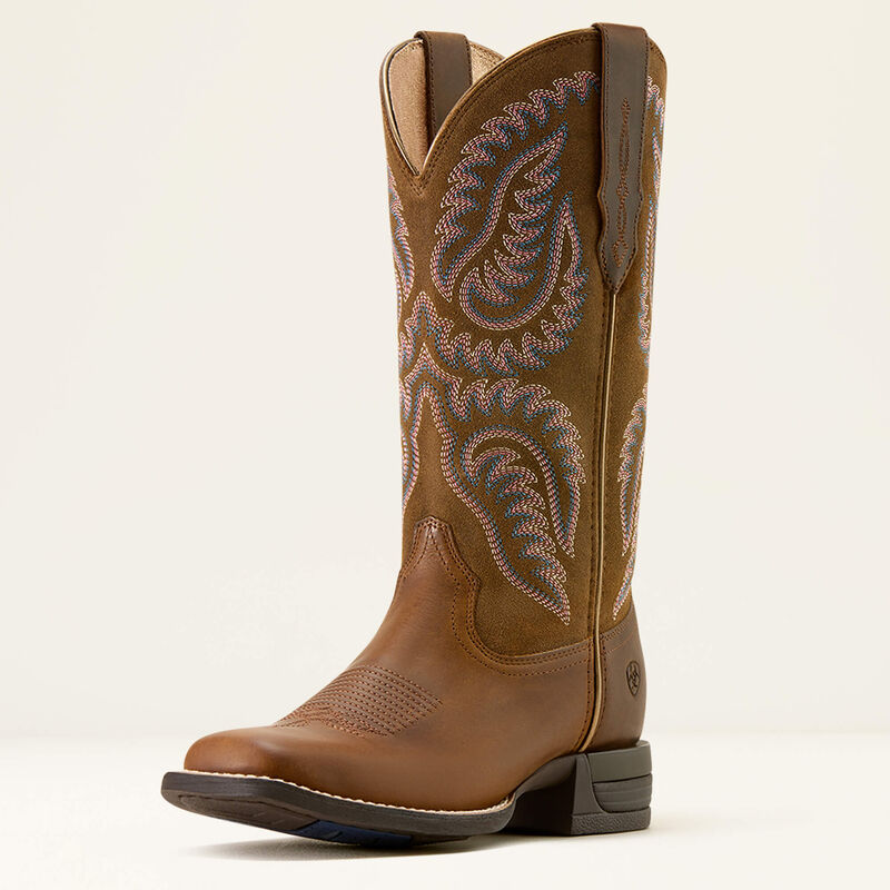 10074329 ARIAT CATTLE CAITE WIDE SQUARE TOE WESTERN BOOT WOMENS