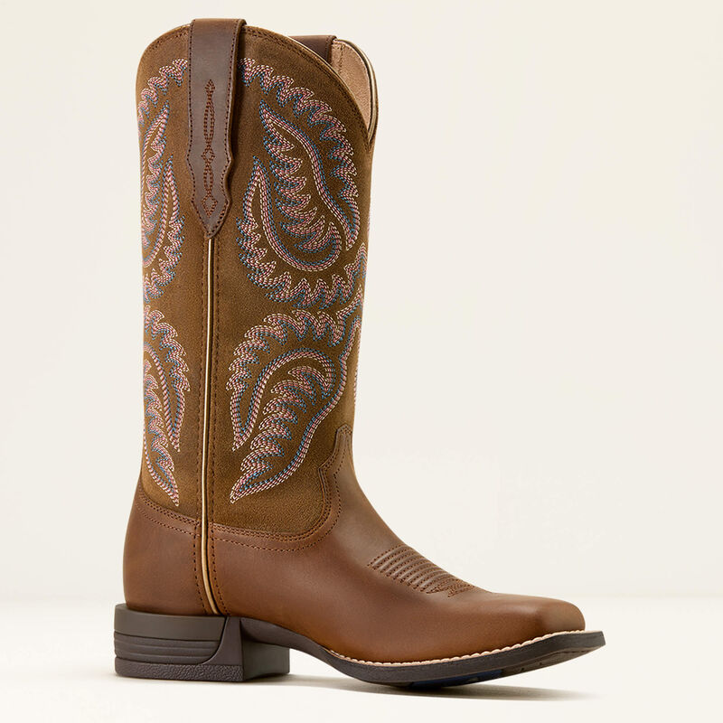 10074329 ARIAT CATTLE CAITE WIDE SQUARE TOE WESTERN BOOT WOMENS
