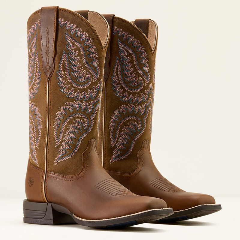 10074329 ARIAT CATTLE CAITE WIDE SQUARE TOE WESTERN BOOT WOMENS