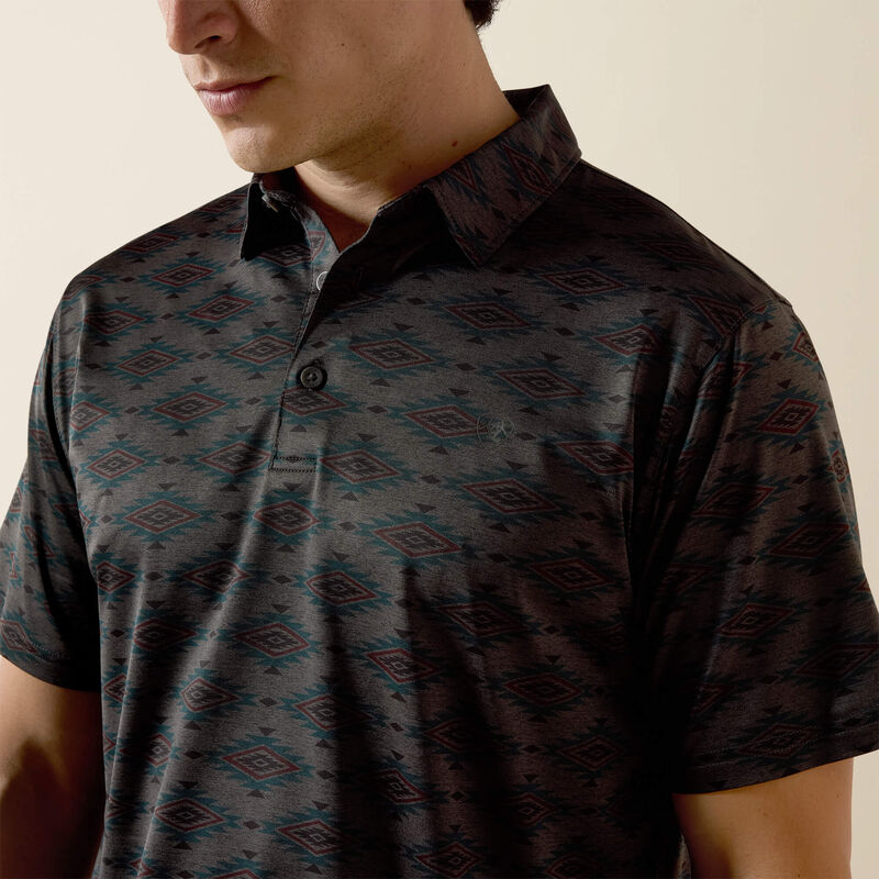 10076065 ALL OVER PRINT HEATHERED CLASSIC FIT POLO
