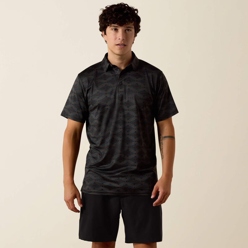 10076065 ALL OVER PRINT HEATHERED CLASSIC FIT POLO