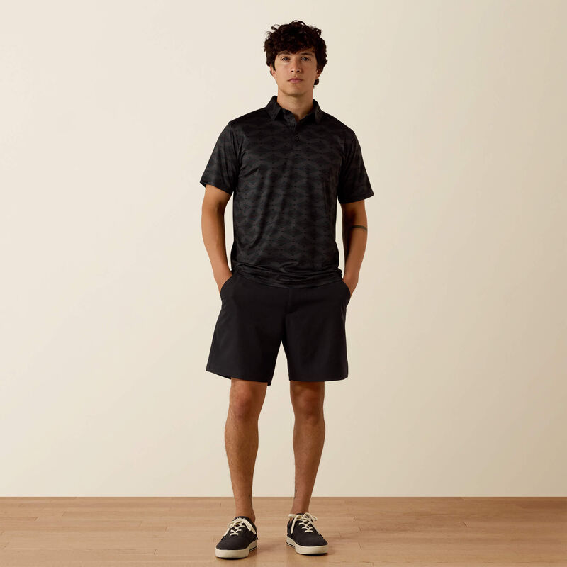 10076065 ALL OVER PRINT HEATHERED CLASSIC FIT POLO
