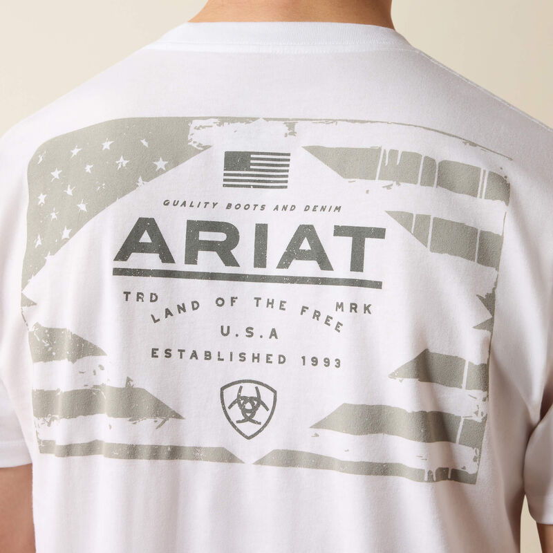 10080626 ARIAT LOCKUP FLAG PAINTED T-SHIRT