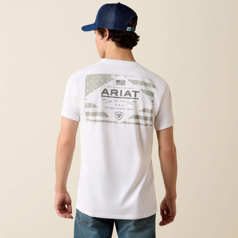 10080626 ARIAT LOCKUP FLAG PAINTED T-SHIRT