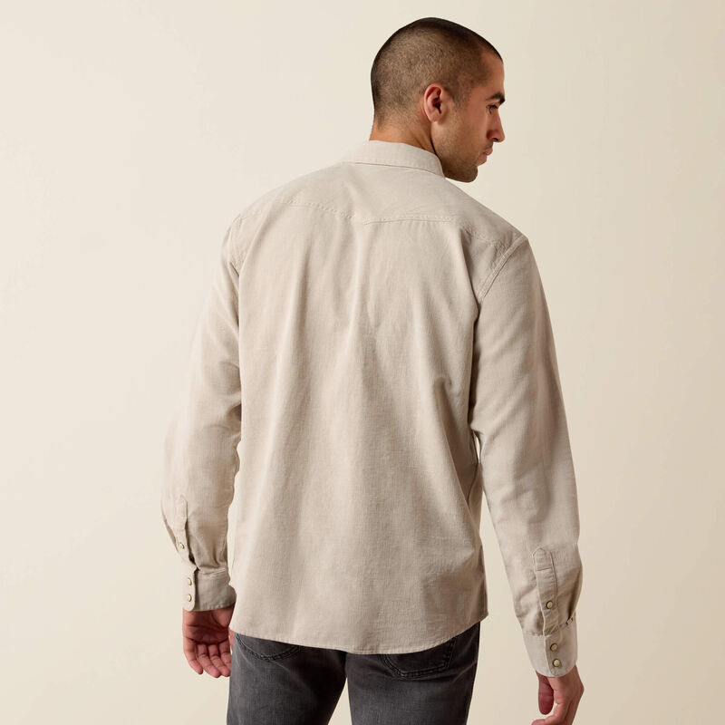 10080647 ARIAT RETRO HANDORF CORDUROY FITTED LONG SLEEVE SNAP SHIRT