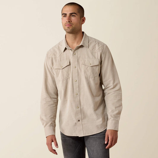 10080647 ARIAT RETRO HANDORF CORDUROY FITTED LONG SLEEVE SNAP SHIRT