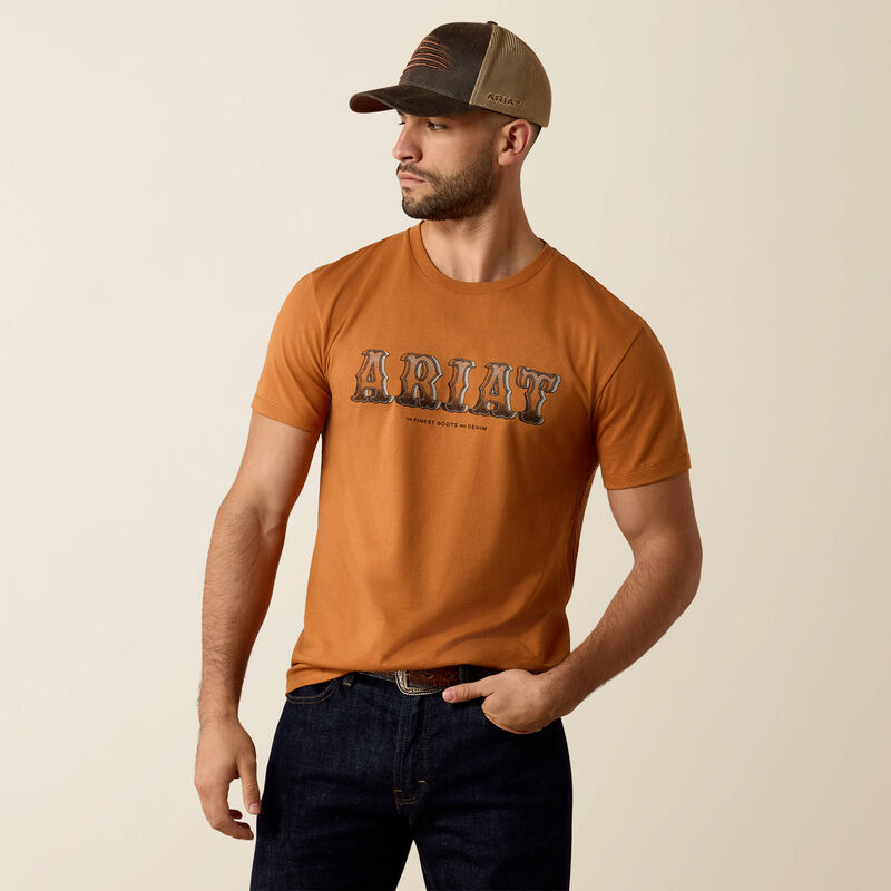 10080700 ARIAT PITTED LOGO T-SHIRT