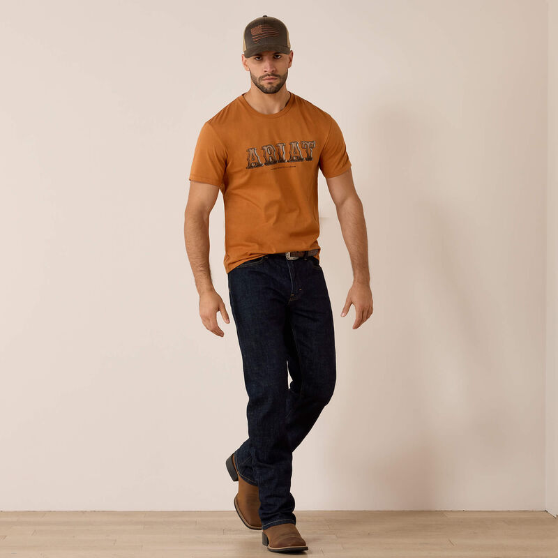 10080700 ARIAT PITTED LOGO T-SHIRT
