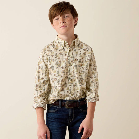 10080718 ARIAT KIDS LUTHOR LONG SLEEVE SHIRT