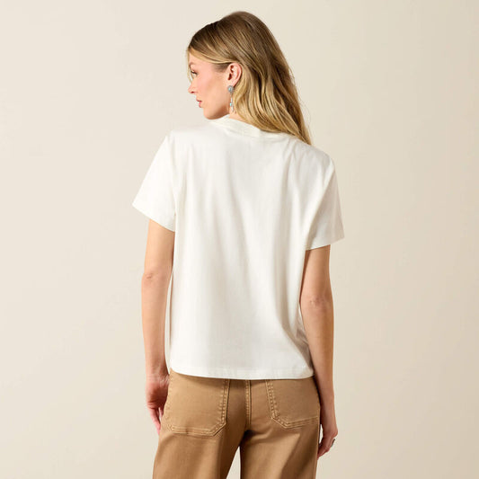 10080725 ARIAT COWGIRLS DON'T CRY SHORT SLEEVE TSHIRT COCNUT MILK